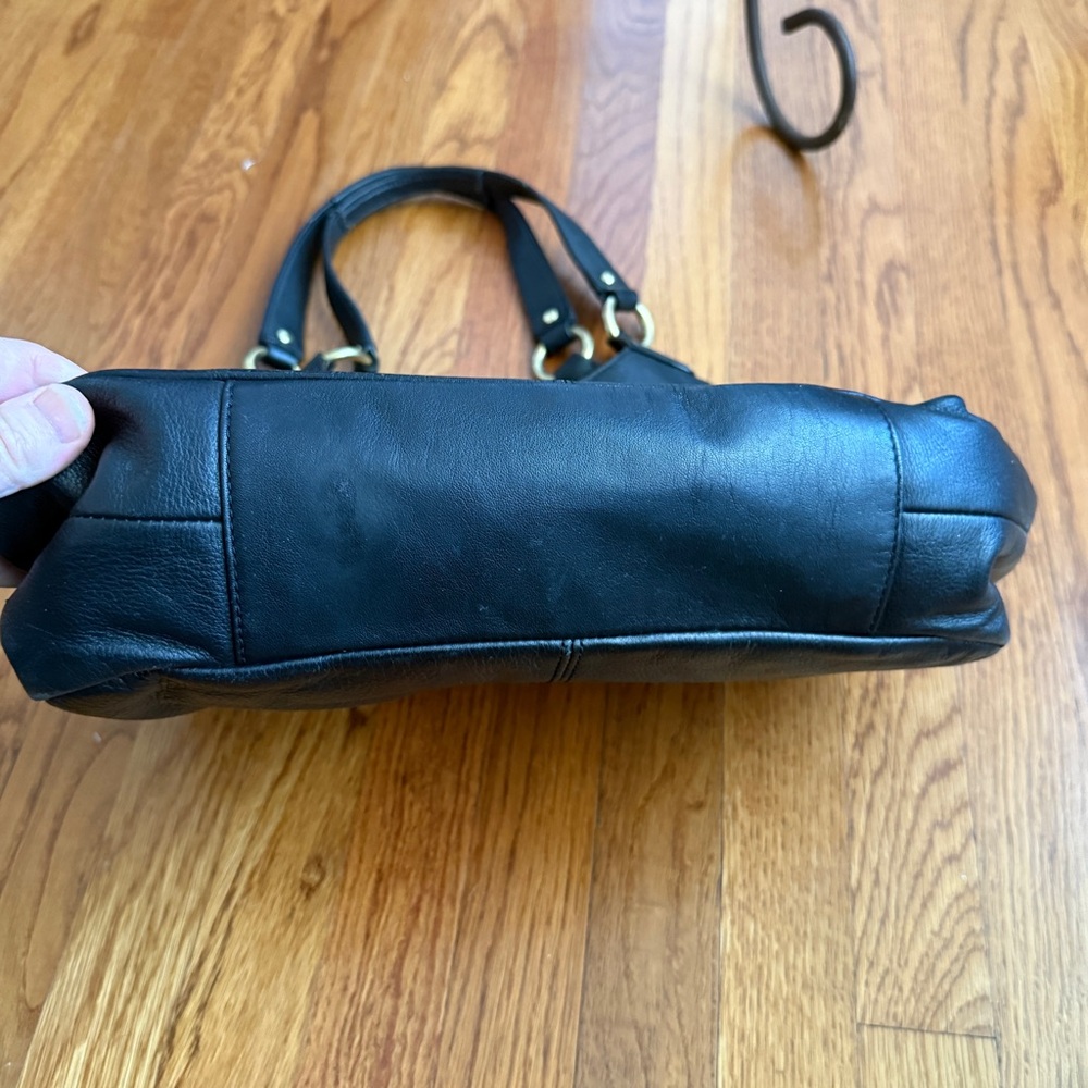 Coach black leather satchel with gold hardware purse - Picture 14 of 14